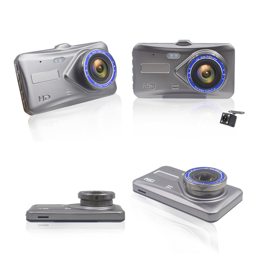 4-inch Touchscreen Metal B6T Dual Camera Dash Cam with Car HD Night Vision 1080 Reverse Image