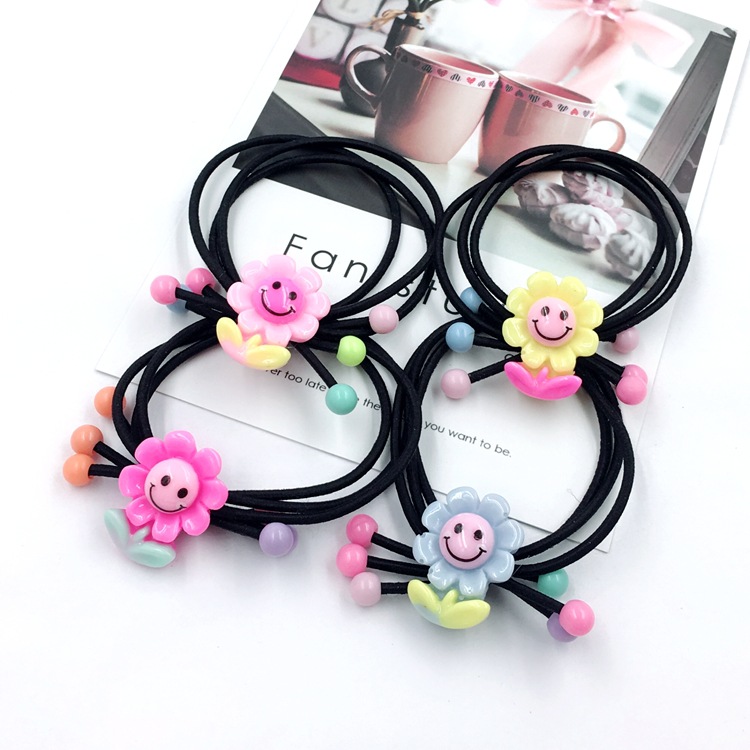 2018可爱卡通儿童发饰向日太阳花朵头绳新款发绳三合一皮套头绳|ms