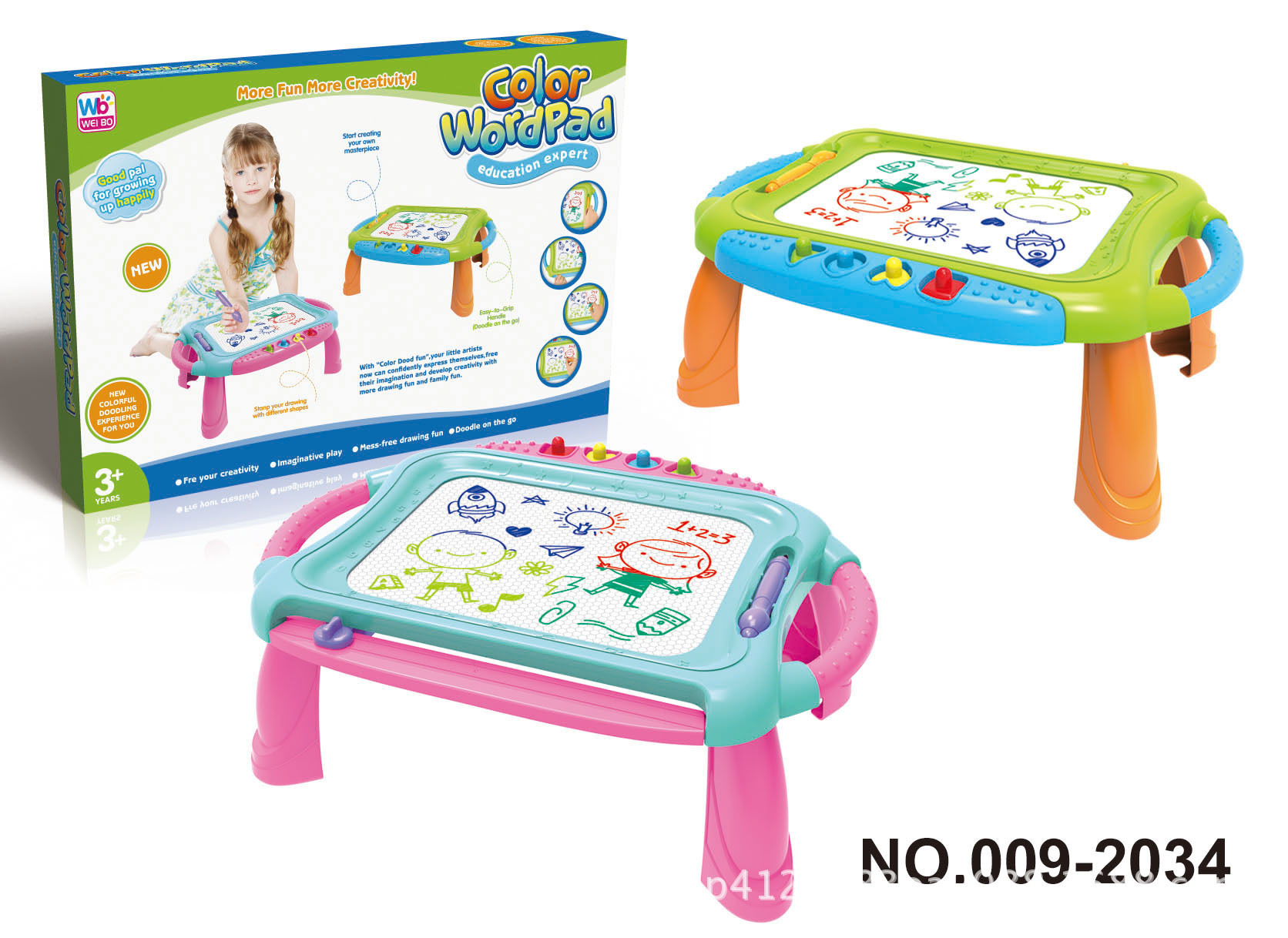Children's Painting table drawing board Enlightenment toy color magnetic writing board table 2 colors mixed