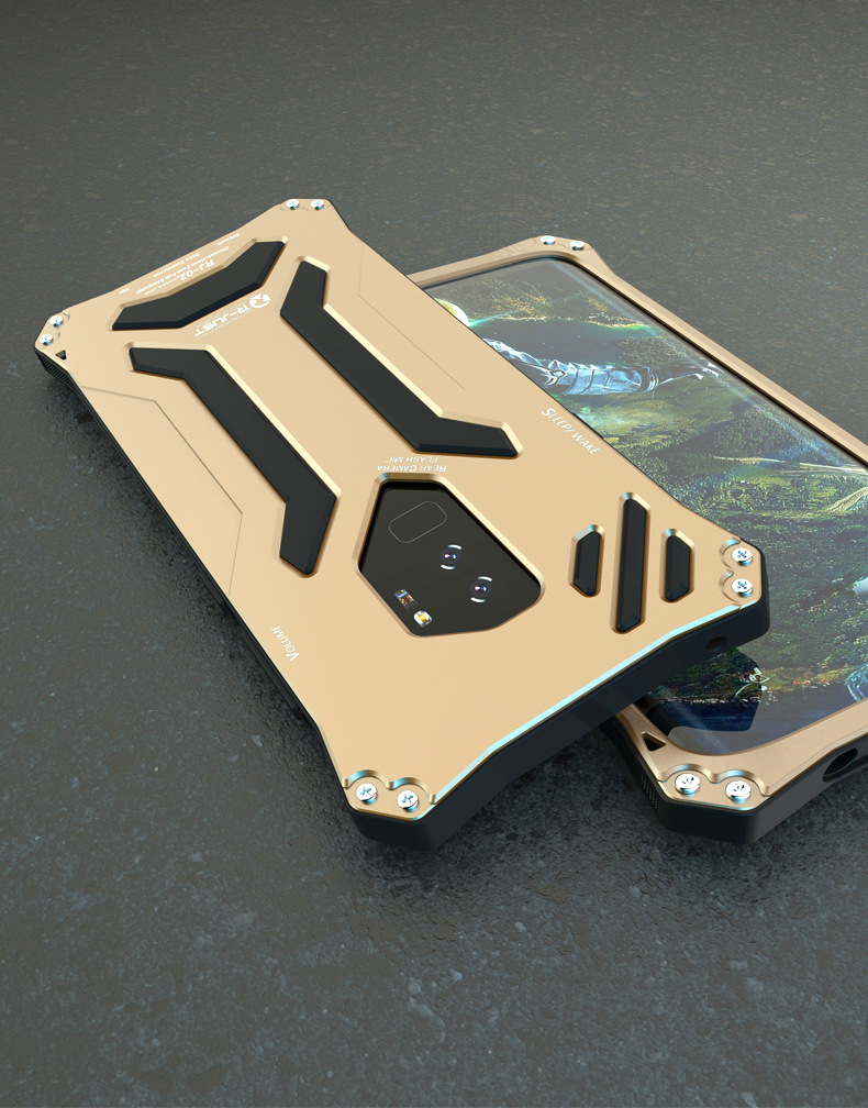 R-Just Gundam Water-resistant Shockproof Dirt-proof Snow-proof Premium Armor Heavy Duty Metal Protective Case Cover for Samsung Galaxy S9 Plus & Galaxy S9