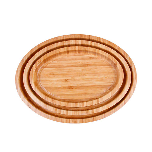 Factory direct supply Chinese oval bamboo tray household large and small multifunctional fruit tray bread dinner tray wholesale