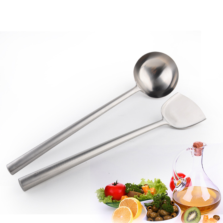 Hotel supplies stainless steel cook cook Magneto free steel Cooking spoon A big