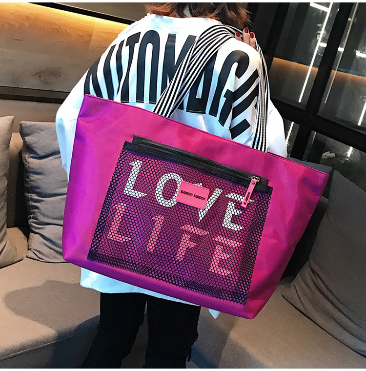 Autumn New Korean Super Large Capacity Women's Bag Waterproof Trendy Leisure Travel Bag Women's Wet and Dry Separation_voghion.com