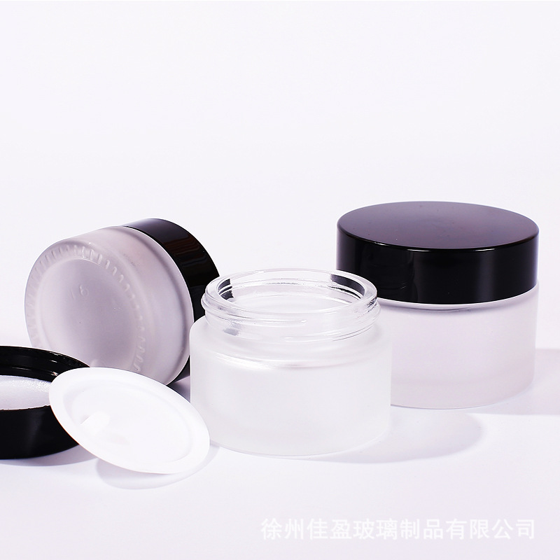 厂价批发玻璃化妆品瓶 膏霜瓶瓶乳液瓶  磨砂面霜瓶 定制颜色logo