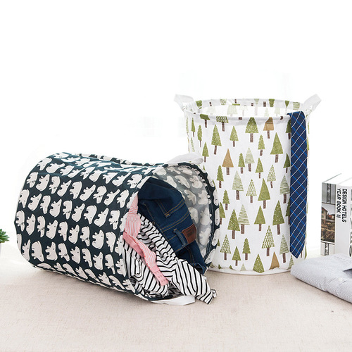 2599 Dirty clothes storage basket folding waterproof laundry basket dirty clothes basket cotton and linen dirty clothes basket toy storage bucket