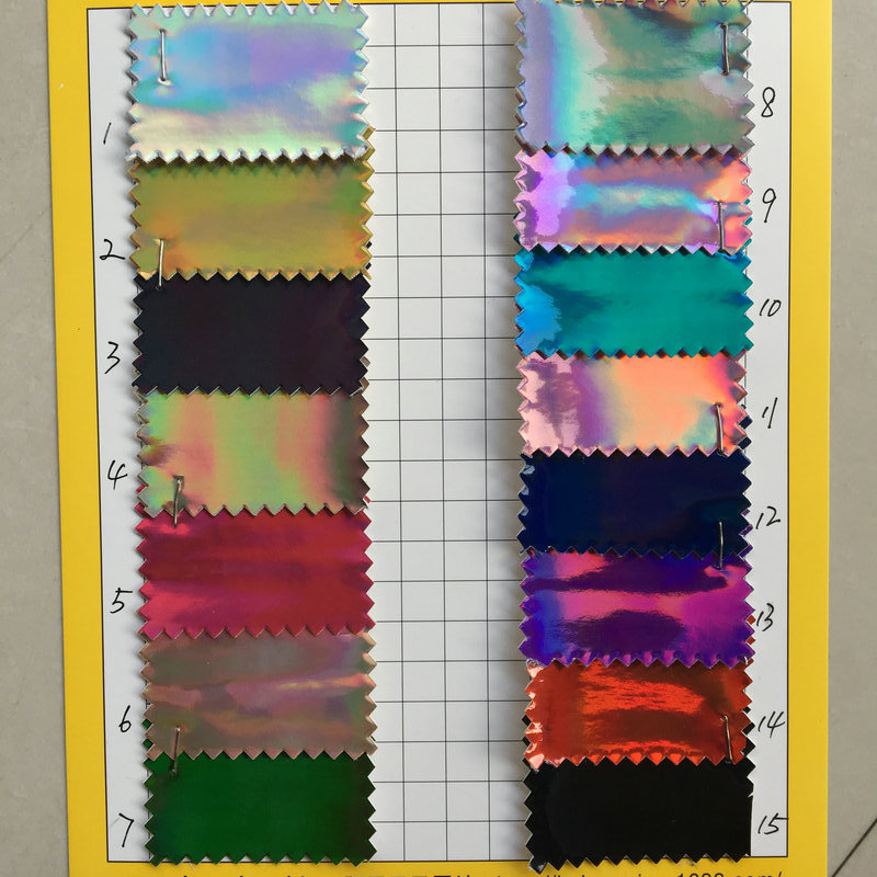 新款 PU七彩镜面皮革 箱包面料 幻彩变色无折痕可翻包皮料 人造革