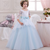 Wedding dress, lace evening dress, summer small princess costume, suit, European style, suitable for teen, backless, tutu skirt