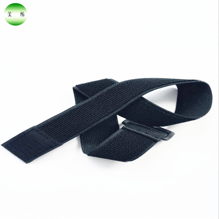 黑色松紧魔术贴扎带伸缩魔术贴 户外越野粘扣带射出勾魔术贴车缝