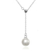 Cute fashionable adjustable accessory, necklace from pearl, Japanese and Korean, simple and elegant design