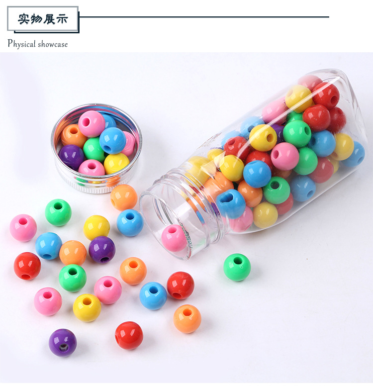 Wholesale of 10mm large-hole acrylic beads, diy jewelry accessories, creative handcrafted beading materials detail image 6