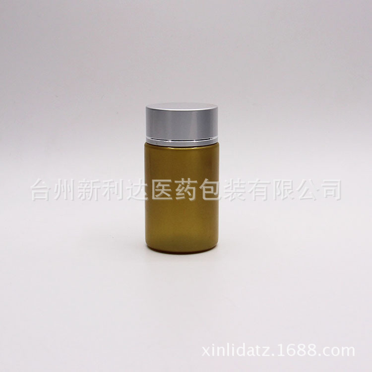 厂家直销定制60ml PET 金属盖鱼饵瓶保健品药丸食品级塑料小样瓶