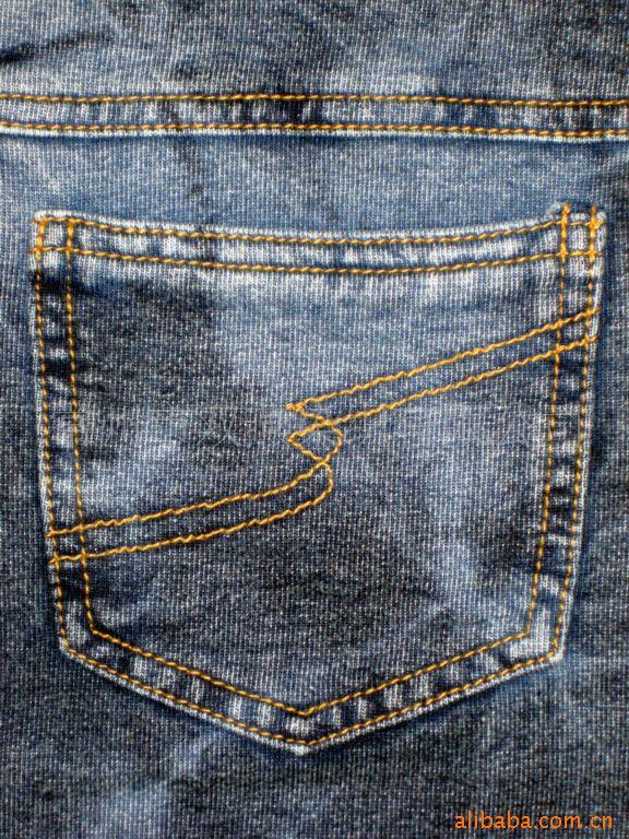 【厂家直销】供应320g/m2全棉针织牛仔布（外销一等SY108-A-3B#）