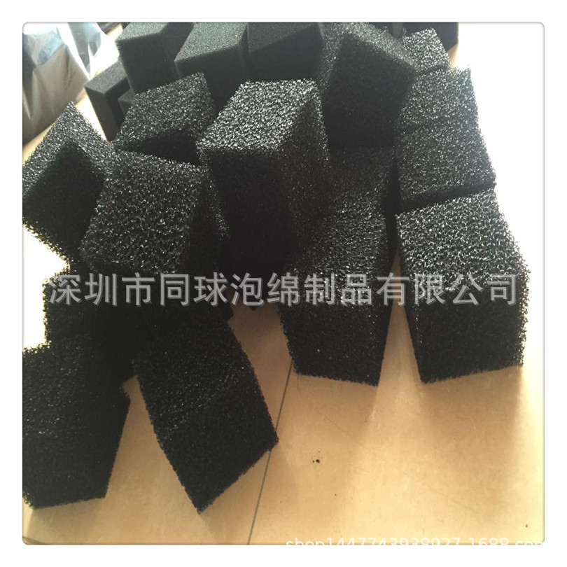聚氨酯PU发泡擦 90*90MM黑色方块海绵 爆破网状泡绵东莞厂家