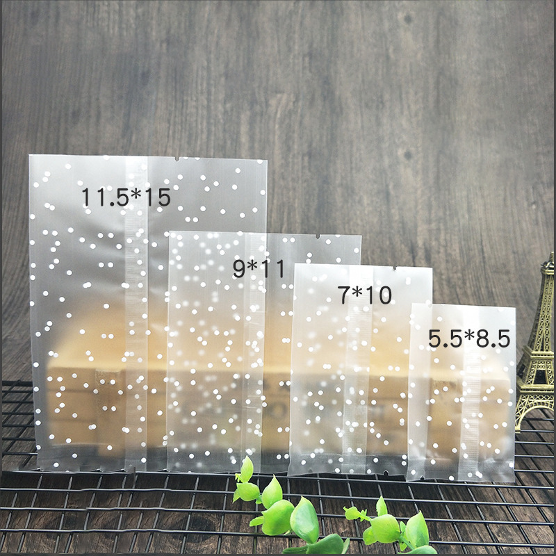 磨砂透明圆点自粘袋饼干包装袋烘焙曲奇蛋黄酥包装袋食品包装批发