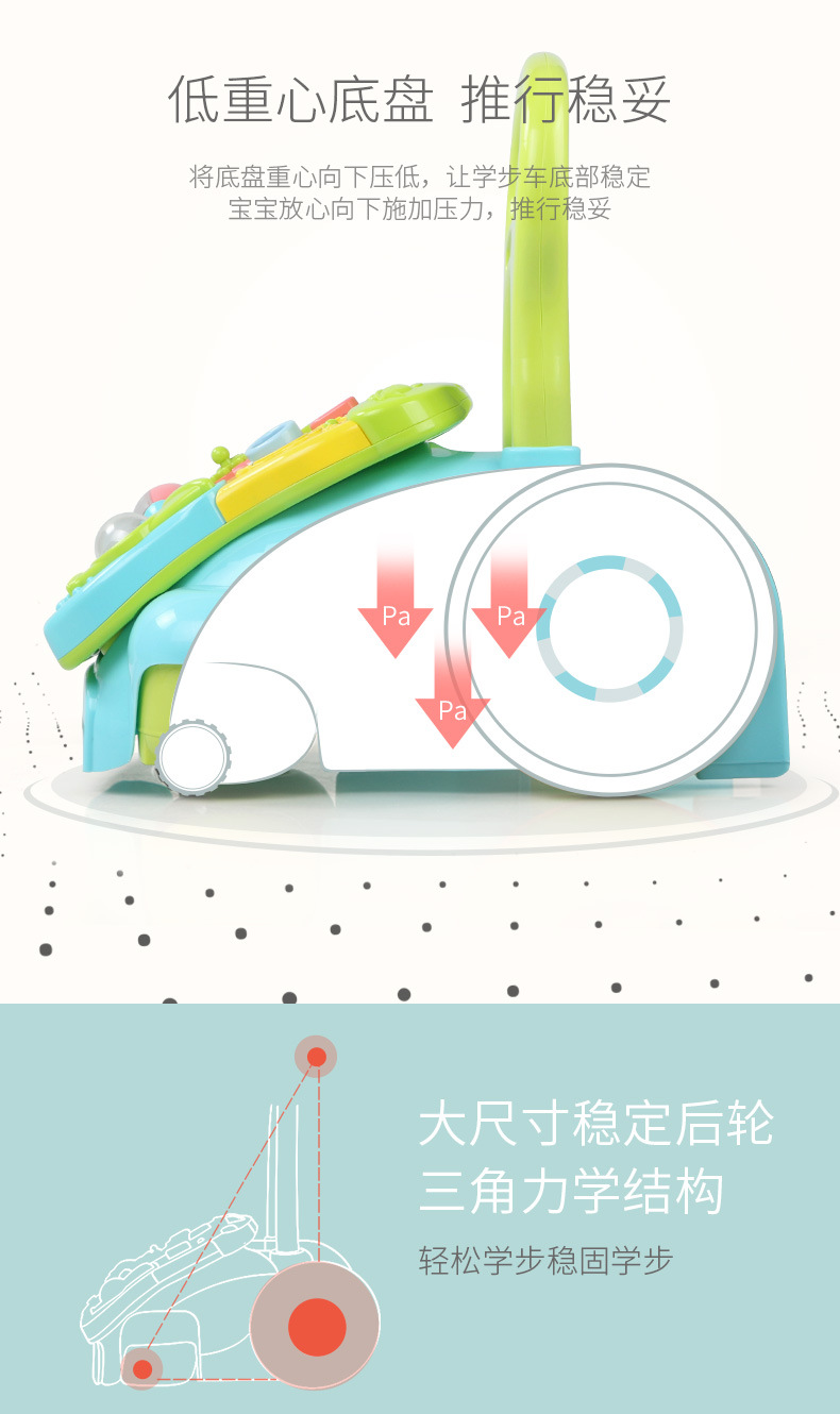 谷雨婴儿手推车 宝宝多功能音乐学步车 儿童防侧翻助步车详情图8