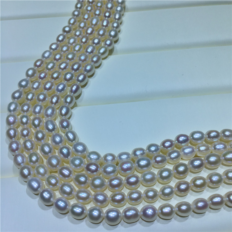 厂家直销5-6mm无瑕米珠项链 淡水珍珠米珠 珍珠项链大量批发