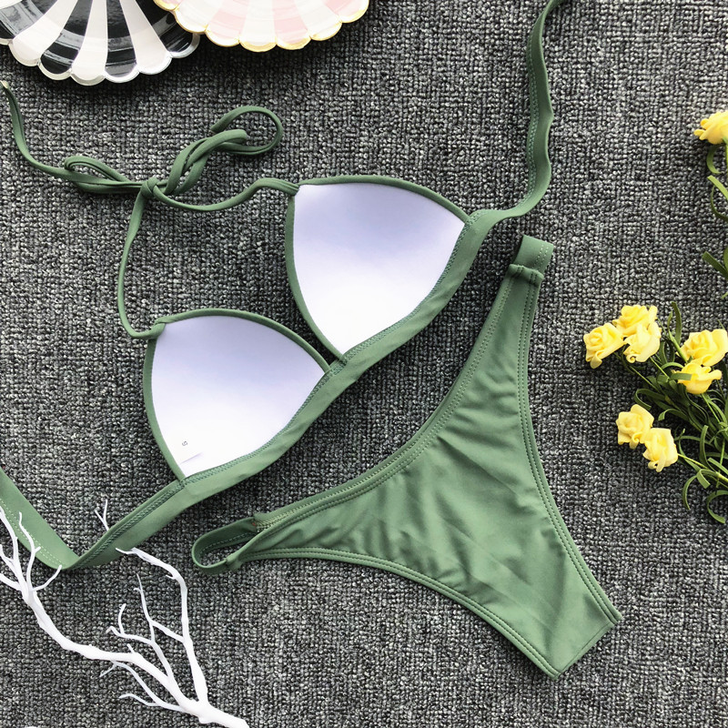 Sexy Women's High Cut Bikini Swimwear Push up Padded Swimsuit Beachwear