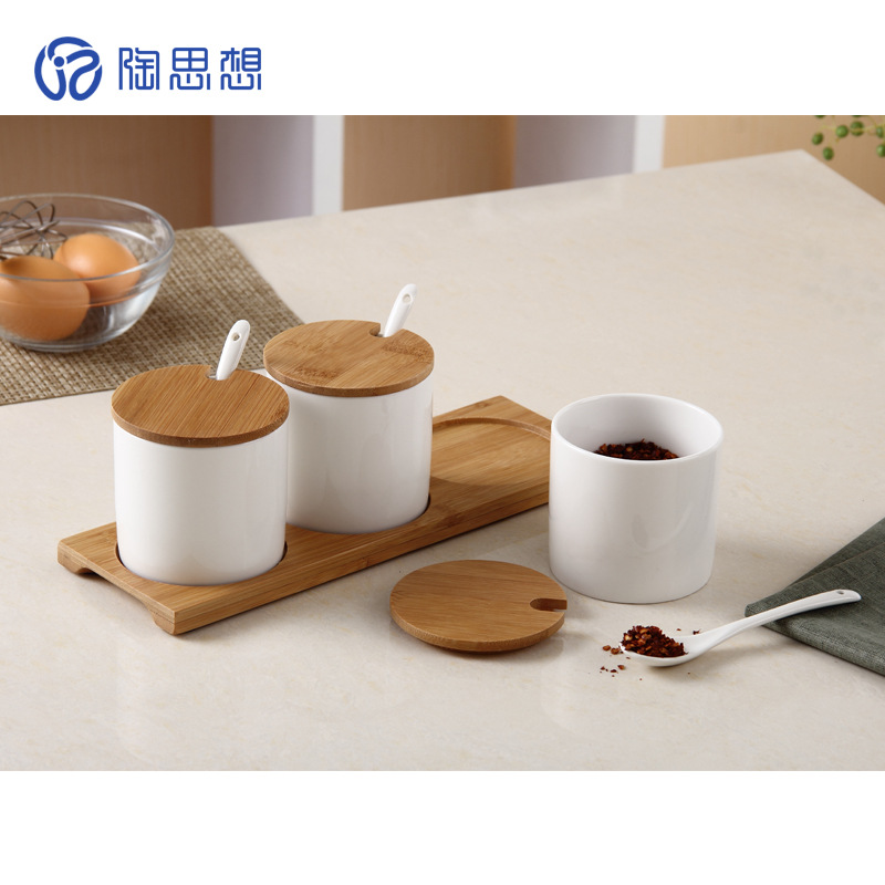 thought Bamboo Straight Cruet suit ceramics Cruet Sauce pot suit