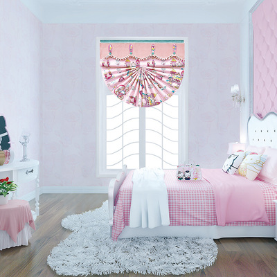 簡約溫馨公主風兒童遮光窗簾羅馬簾 韓式風格臥室羅馬簾升降簾