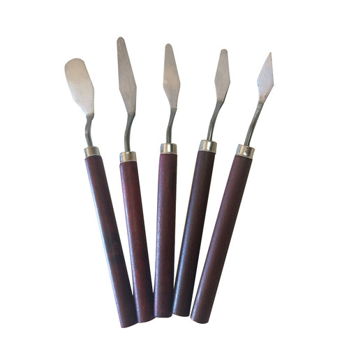 Stainless steel art oil painting knife palette knife painting supplies wooden flat tip paint scraper blade