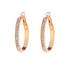 Fashionable earrings stainless steel, golden accessory, European style, diamond encrusted, wholesale