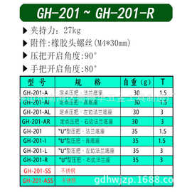 批发水平式快速夹具焊接固定夹具 测试架治具快夹GH201音响测试夹