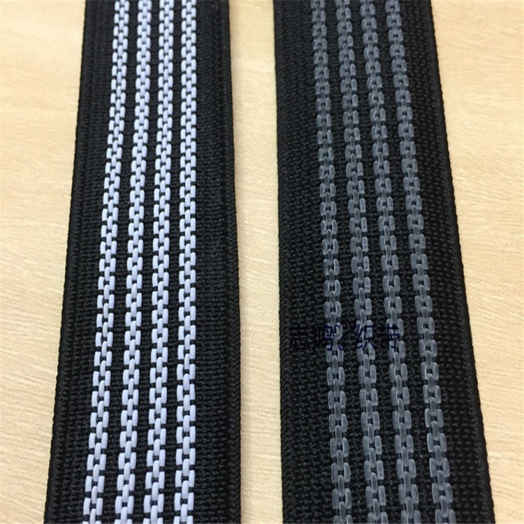 现货批发2.5cm 防滑松紧带 弹力绳 硅胶止滑松紧带 服装箱包用