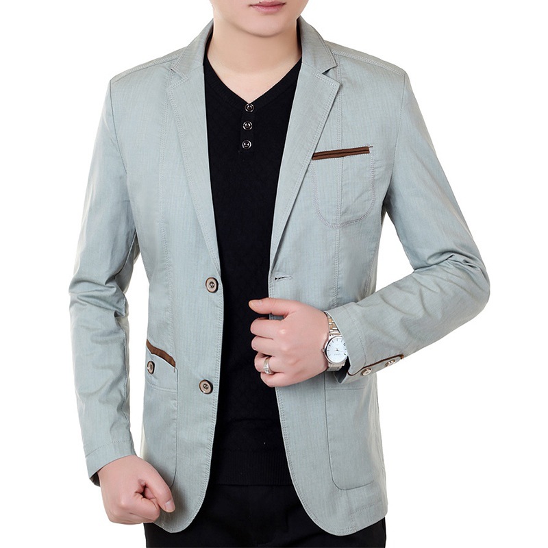 2021春秋季中年男士休闲西装男纯色薄款男款西服外套爸爸一件代发|ms