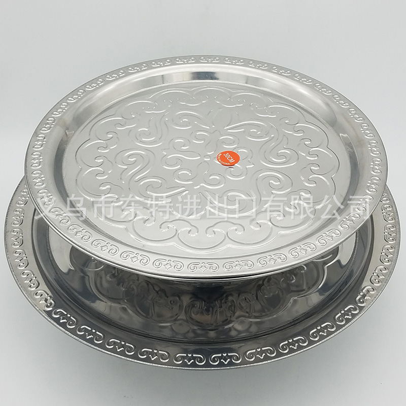 厂家直销不锈钢盖盆多功能压花盆外贸出口盖盆平盖大圆套盆详情图2