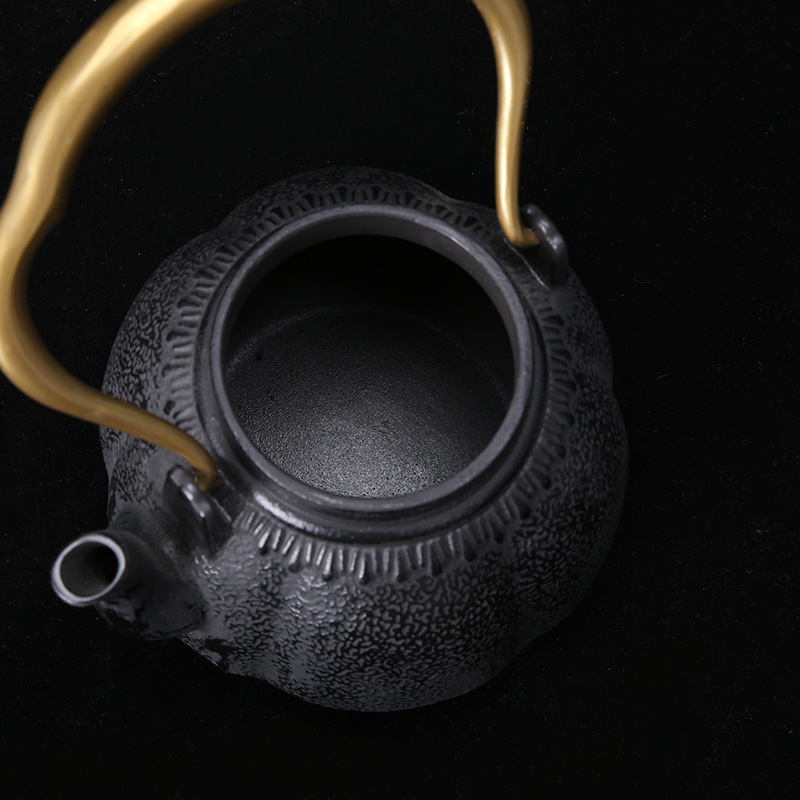 Pumpkin Burned Tea In An Old Iron Pot