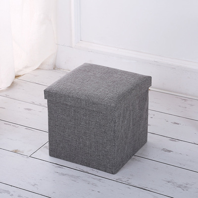 麻布收纳凳家居换鞋凳收纳储物折叠整理箱可定制logo促销礼品厂家