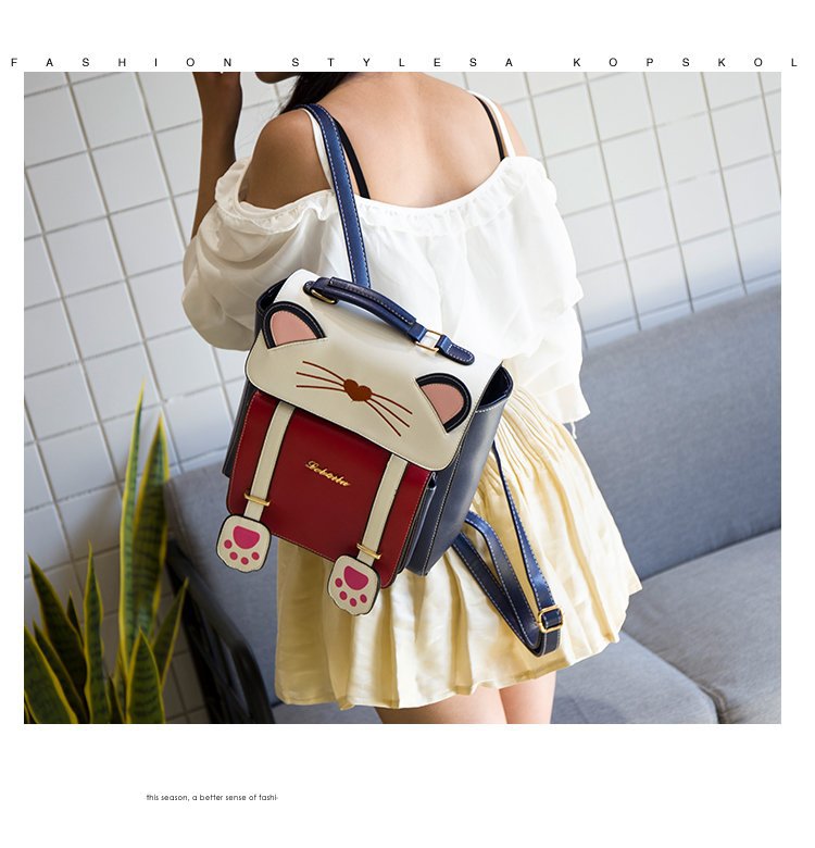 Cute Three-dimensional Cat Backpack Cartoon Animal Student Handbag Female Bag display picture 41