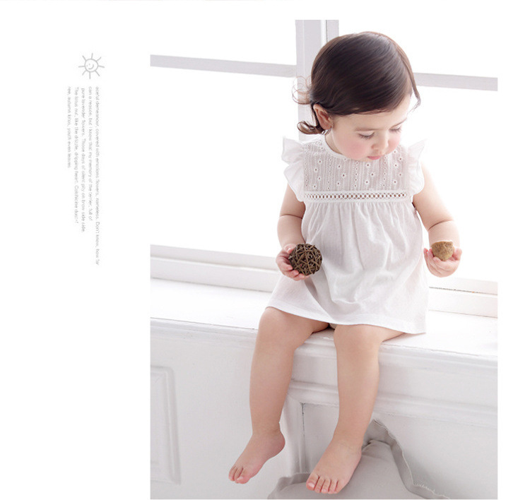Sommerkleid Für Mädchen Mit Flatterärmeln Aus Weicher Baumwolle_voghion.com