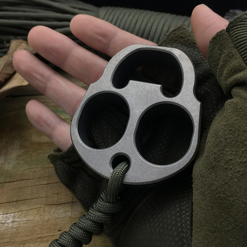 现货直销钛合金指虎男女防身双指拳扣多功能带开瓶器EDC破窗工具|ms