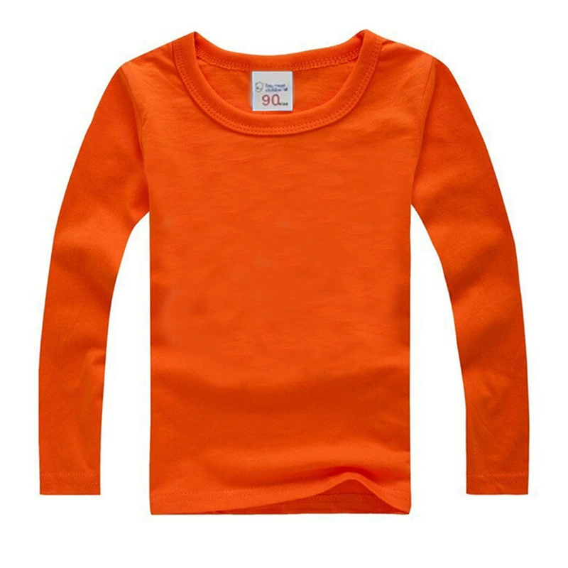 Children's Long-Sleeve Cotton T‑Shirt, School/Teen, Solid Colors, Sizes 80–190 cm (Autumn)