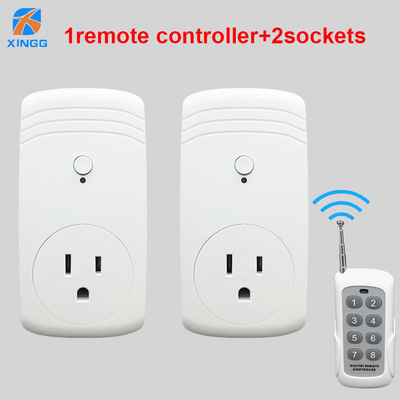 美规遥控插座 一拖二遥控开关插座 远距离智能无线遥控制wifi插座|ms