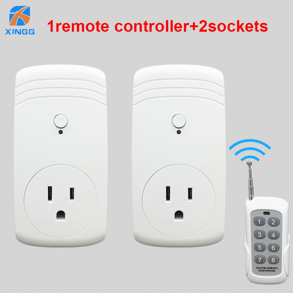 美规遥控插座 一拖二遥控开关插座 远距离智能无线遥控制wifi插座|ms