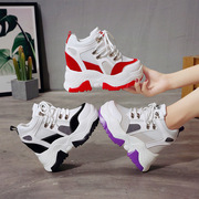 透气百搭内增高女鞋9厘米超高跟休闲松糕鞋2018秋款韩版厚底单鞋