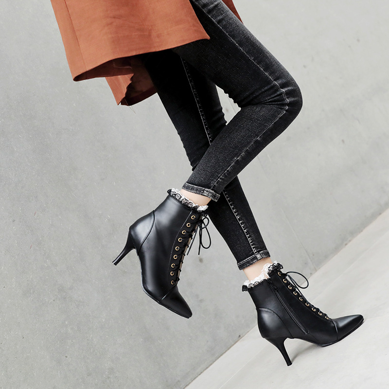 European And American Autumn And Winter Pointed-toe Stiletto Women's Martin Boots