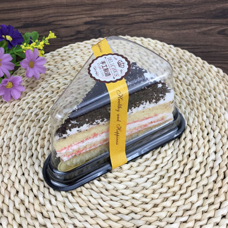 批发A03三角形蛋糕盒 慕斯千层食品包装盒 三角形塑料包装打包盒