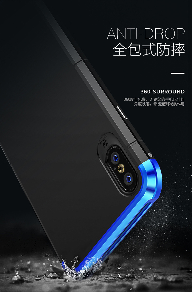 GINMIC Shield Aluminum Metal Frame Hard PC Back Cover Case for Apple iPhone XS Max & iPhone XR & iPhone XS