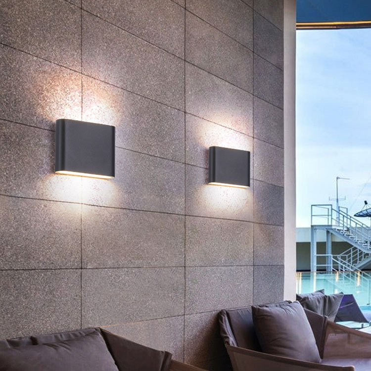 Creativo LED ultra-Delgado lámpara de pared al aire libre rectangular arriba y abajo de la foto de doble cabeza dormitorio pared patio interior y al aire libre