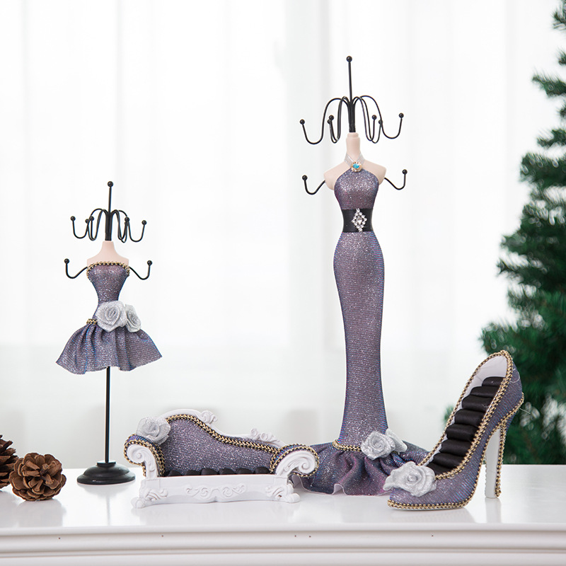 Quick Hair Creative Resin Crafts Iron Jewelry Rack Earrings Display Rack Necklace Rack Ornaments Jewelry Display Props