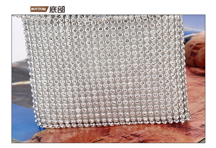 Dinner Clutch Creative Mobile Phone Bag Rhinestone Clutch Vertical Style Zipper Pouch display picture 5