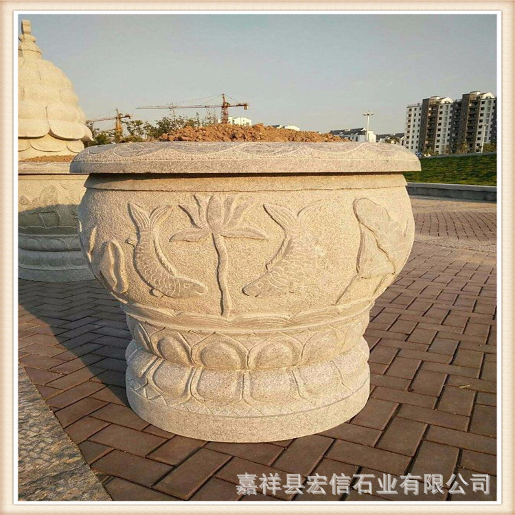 石雕花盆水缸