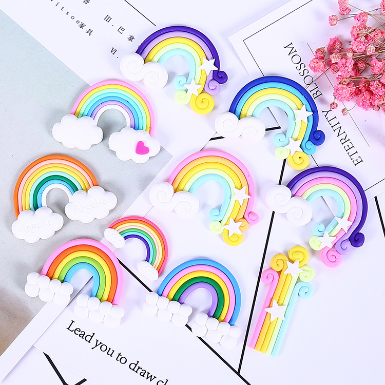 Soft Cao Rainbow DIY Rainbow Cream Mobile Shell Accessories Stationery Box Slam Diy Jewelry Accessories