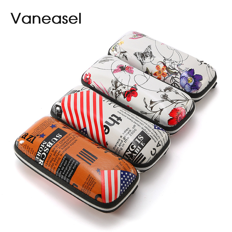 Estuche para gafas con montura cuadrada a la moda, Funda de cuero de color colorido 042, protección de almacenamiento fresco, protección ocular portátil