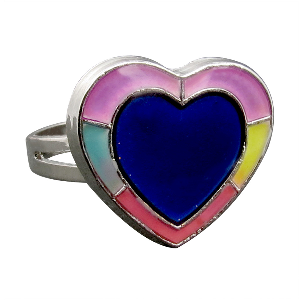 50g Weight Artificial Gemstones Inlay Material Birthday Occasion Alloy Material Heart Pattern Women'S Gender Plating Design Fashion Style Simple Peach Heart Love Butterfly Moon Color Changing Ring 2