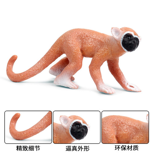 Children's cognitive plastic toy solid simulation wild animal model mini squirrel monkey zoo monkey model