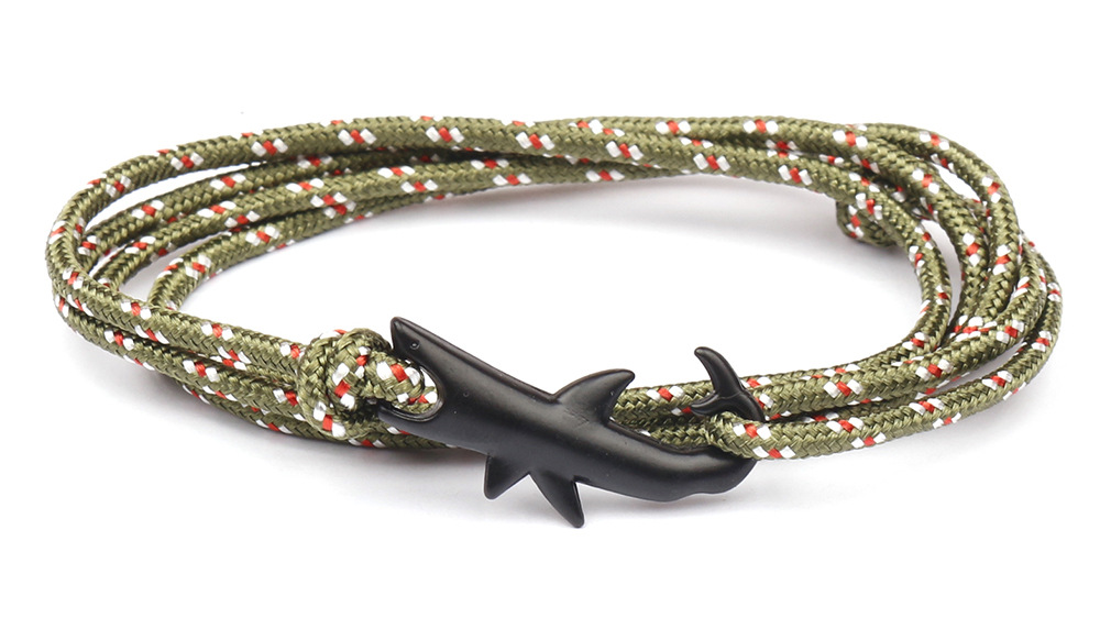 10g Weight Bracelets Classification Alloy, rope Chain Material 1 Piece Quantity Holiday, Daily, Street Occasion Alloy, rope Material Shark Pattern Men's Gender Layered Design Casual, Simple Style Style Casual Simple Style Shark Alloy Rope Layered Men's Bracelets Men's Chain Bracelets 1